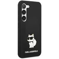 Karl Lagerfeld silikoninis Choupette dėklas telefonui Samsung Galaxy S24+ - juodas