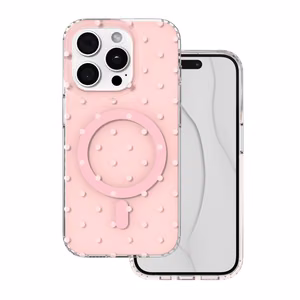 Bubble Dots Mag case for iphone 15 Pro 6,1" pink