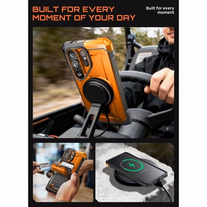 "Supcase UB Grip Mag MagSafe" dėklas, skirtas "Samsung Galaxy S26 Ultra" - oranžinis ir juodas