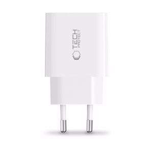 Tech-Protect NC20W sieninis įkroviklis su USB-C jungtimi - baltas