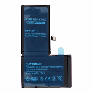 AmpSentrix Basic battery for iPhone X (high capacity 3150 mAh)