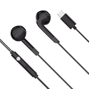 Kruger&Matz C2 į ausis įdedamos USB-C ausinės su mikrofonu, juodos