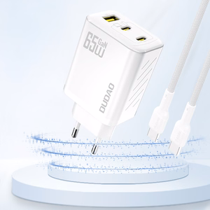 Dudao A29 65W GaN sieninis įkroviklis 2 x USB-C + 1 x USB-A - baltas