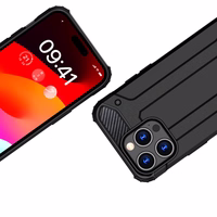 iPhone 15 Pro Hybrid Armor dėklas - juodas