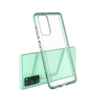 Spring Case (m) su skaidriu TPU gel apsauginiu dėklu su spalvotu rėmeliu Samsung Galaxy A72 4G - šviesiai rožinis