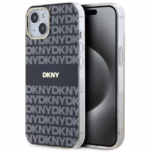 DKNY IML mono ir juostų magnetinis dėklas telefonui iPhone 15/14/13 - juodas