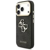 GUESS dėklas telefonui IPHONE 17 Pro (PU W/ Big 4G Classic & Big Strap Metal Buttons) juodas