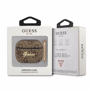 Guess GUA34GSMP AirPods 3 dėklas rožinis/rožinis 4G Script Metal Collection