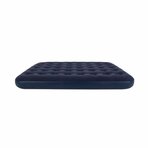 Inflatable double travel mattress with velvet finish + inflating pump 67002 blue