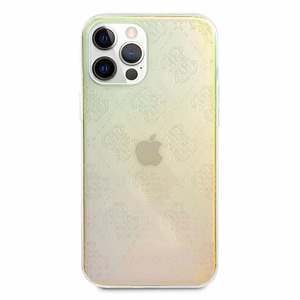 Guess GUHCP12M3D4GIRBL iPhone 12/12 Pro 6.1" перламутровый/перламутровый жёсткий чехол 4G 3D Pattern Collection