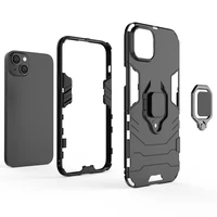 Ring Armor dėklas telefonui iPhone 14 šarvuotas dangtelis su magnetiniu laikikliu ir žiedu juodas