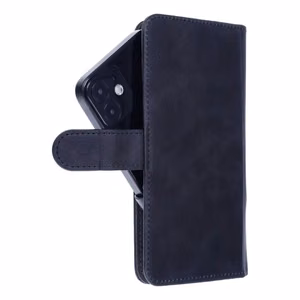 Universalus knygos tipo dėklas BENDRAS dydis M Samsung S21 / Note / Note 2 / Note 3 / S10 / Huawei P30 Lite / P9 / P9 Lite / Sony Xperia Z3 / Z4 / Z5 tamsiai mėlynas