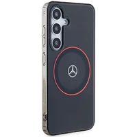 Mercedes dvigubo sluoksnio W Magnetinis dėklas telefonui Samsung Galaxy S24 - juodas