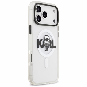 Karl Lagerfeld IML Karl Eskizas Logotipas Magnetinis dėklas telefonui iPhone 17 Pro Max - skaidrus