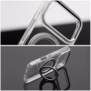 Case for iPhone 16 PRO Frame Circle Stand compatible with MagSafe transparent