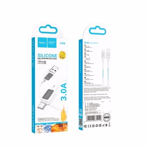 Kabelis USB A į USB C Hoco 3A 1 m X108 baltas