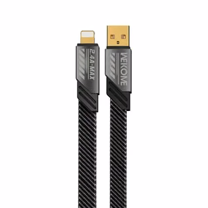 WEKOME WDC-190 Mecha Series USB-A–Lightning įkrovimo ir duomenų laidas, 1 m, „Tarnish“ spalvos