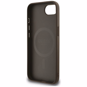 Guess 4G Flowers Print Magnetinis dėklas telefonui iPhone 16e - rudas