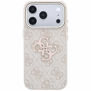 Guess 4G & Big Resin Logo dėklas, skirtas iPhone 17 Pro / 18 Pro – spalva: rožinė