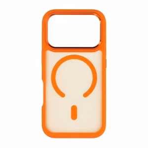 Dėklas, skirtas iPhone 18 Pro / 17 Pro: Forcell F-Protect Smoke Hybrid Premium, suderinamas su MagSafe, spalva – oranžinė