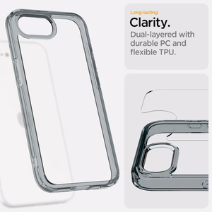 Dėklas telefonui Spigen Ultra Hybrid skirtas iPhone 16e - pilkas