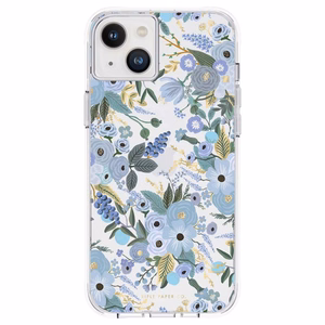 Rifle Paper Co. Garden Party Blue dėklas, skirtas iPhone 14 Plus, mėlynas gėlių raštas
