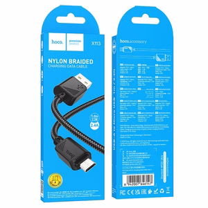 Kabelis USB A į Micro USB Hoco 2,4A 1 m X113 juodas