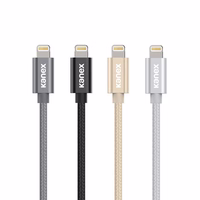 Kanex Premium DuraBraid USB-C to Lightning laidas (sidabrinis)