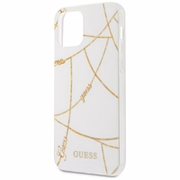 Guess Gold Chain Collection dėklas telefonui iPhone 12 Pro Max 6.7" - balta
