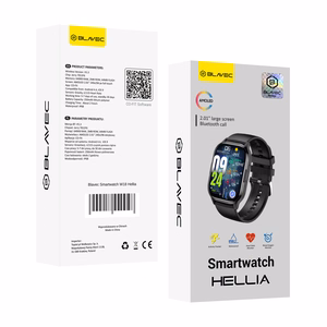 Blavec išmanusis laikrodis W-18 Hellia HD AMOLED su balso skambučiu (SWW18-B) juodas