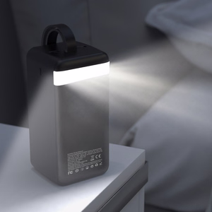 Wozinsky W8-B 50000mAh 30W išorinė baterija, 2xUSB-A, 2xUSB-C, USB micro, su žibintuvėliu, juoda