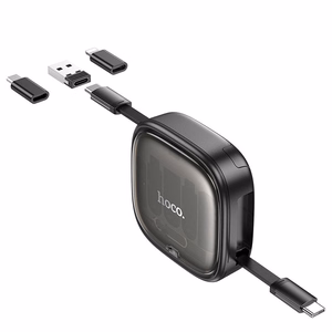 Laidas All-in-one sulankstomas su keičiamais antgaliais Hoco PD 3A 60W 0,95 m U140 juodas