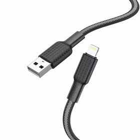 Kabelis USB A į Lightning Hoco 2,4A 1 m X69 juodas baltas