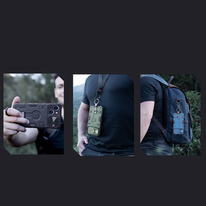 Nillkin CamShield Armor Pro Magnetinis dėklas iPhone 14 Plus Magnetinis MagSafe dėklas su kameros apsauga mėlynas