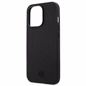 Mercedes odinis tinklelio metalinis logotipo dėklas iPhone 13 Pro / iPhone 13 - juodas