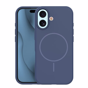 Silikoninis Thin Mag dėklas iPhone 17 6,3" tamsiai mėlynas