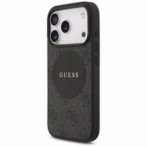 Guess 4G Circle Classic Logo Magnetinis dėklas telefonui iPhone 17 Pro - juodas