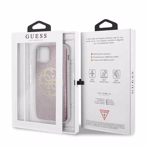 Guess GUHCN58PCUGLPI iPhone 11 Pro rožinis/rožinis hard case 4G Circle Glitter