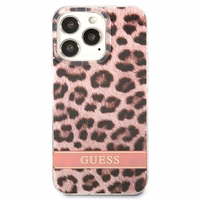 Guess GUHCP13LHSLEOP iPhone 13 Pro / 13 6.1" rožinis/rožinis kietas dėklas Leopardas