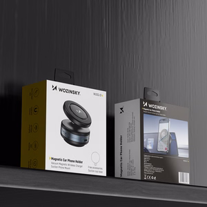 Wozinsky WUSQ-01 Car Holder with Qi Charger Compatible with MagSafe - Black