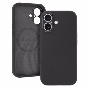 Liavec Silk Shield Case with Metal Camera Frame for Iphone 17 black