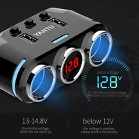 Automobilio cigarečių degiklio lizdo daliklis B39 Type B - 2 lizdai + 2xUSB - 2,1A 100W su ekranu