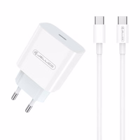 Įkroviklis Jellico AK180 20W USB-C + USB-C to USB-C cable 1.0m baltas