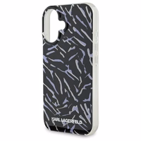 Karl Lagerfeld Zebra Pattern & Cord dėklas telefonui iPhone 16 Plus - violetinis