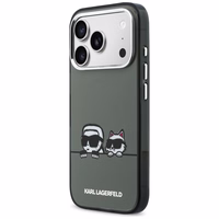 Karl Lagerfeld IML Karl & Choupette Peekaboo Logo MagSafe Dėklas for iPhone 17 Pro Max - juodas