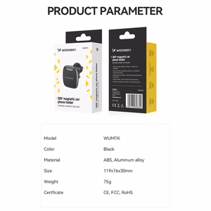 Wozinsky WUMTK magnetinis telefono laikiklis automobilio oro angai - juodas