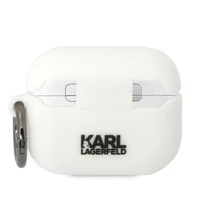 Karl Lagerfeld KLACAPSILKCW AirPods Pro dėklas baltas/baltas Silikoninis Karl & Choupette