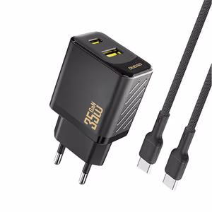 Dudao A27MaxCEU PD QC 35W USB-A USB-C Wall Įkroviklis with USB-C Laidas - Juodas