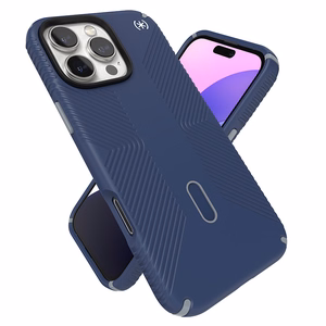 Speck Presidio2 Grip dėklas su MagSafe ir ClickLock, skirtas iPhone 16 Pro Max, „Coastal Blue/Dust Grey“