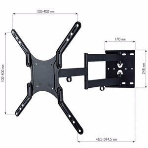 Techly ICA-PLB 136M televizoriaus laikiklis 139,7 cm (55") Juoda